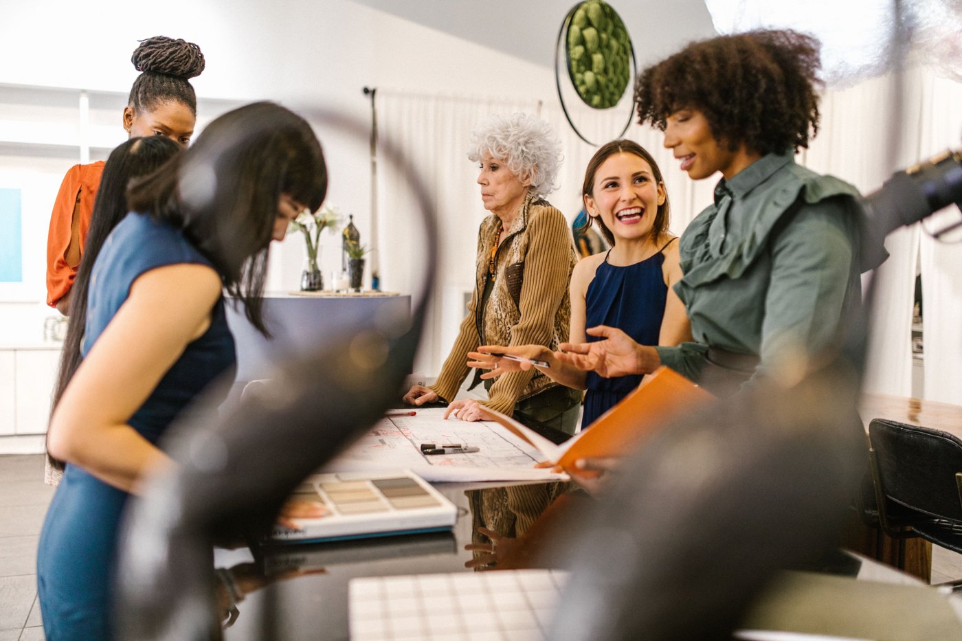Women connecting in a group discussion